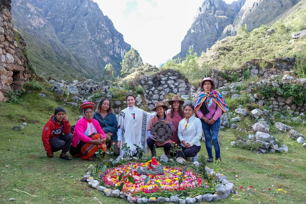 A group gathered outdoors in the Sacred Valley